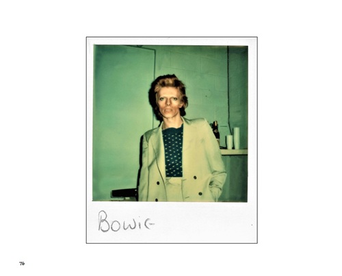 Page from What Memories We Make: Polaroid of David Bowie, captioned 'Bowie'